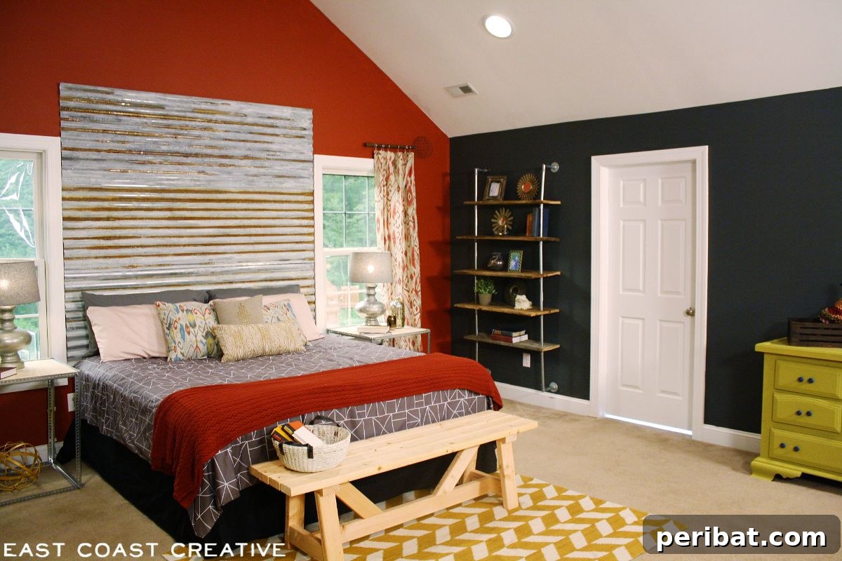 Factory Flair: 48 DIY Industrial Decor Projects 43 DIY Corrugated Metal Headboard
