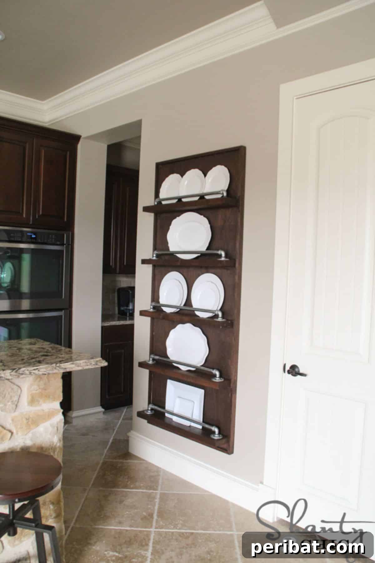 Factory Flair: 48 DIY Industrial Decor Projects 47 DIY Industrial Pipe Plate Rack