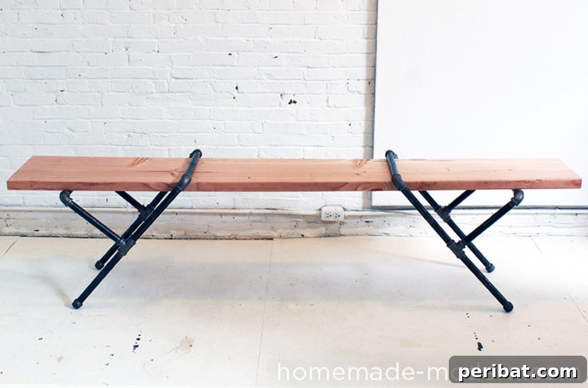 Factory Flair: 48 DIY Industrial Decor Projects 49 DIY Pipe Bench