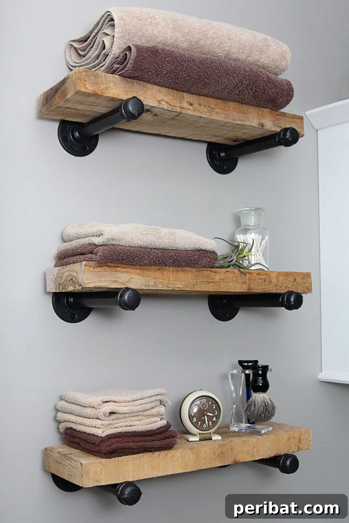Factory Flair: 48 DIY Industrial Decor Projects 8 DIY Industrial Pipe Shelves