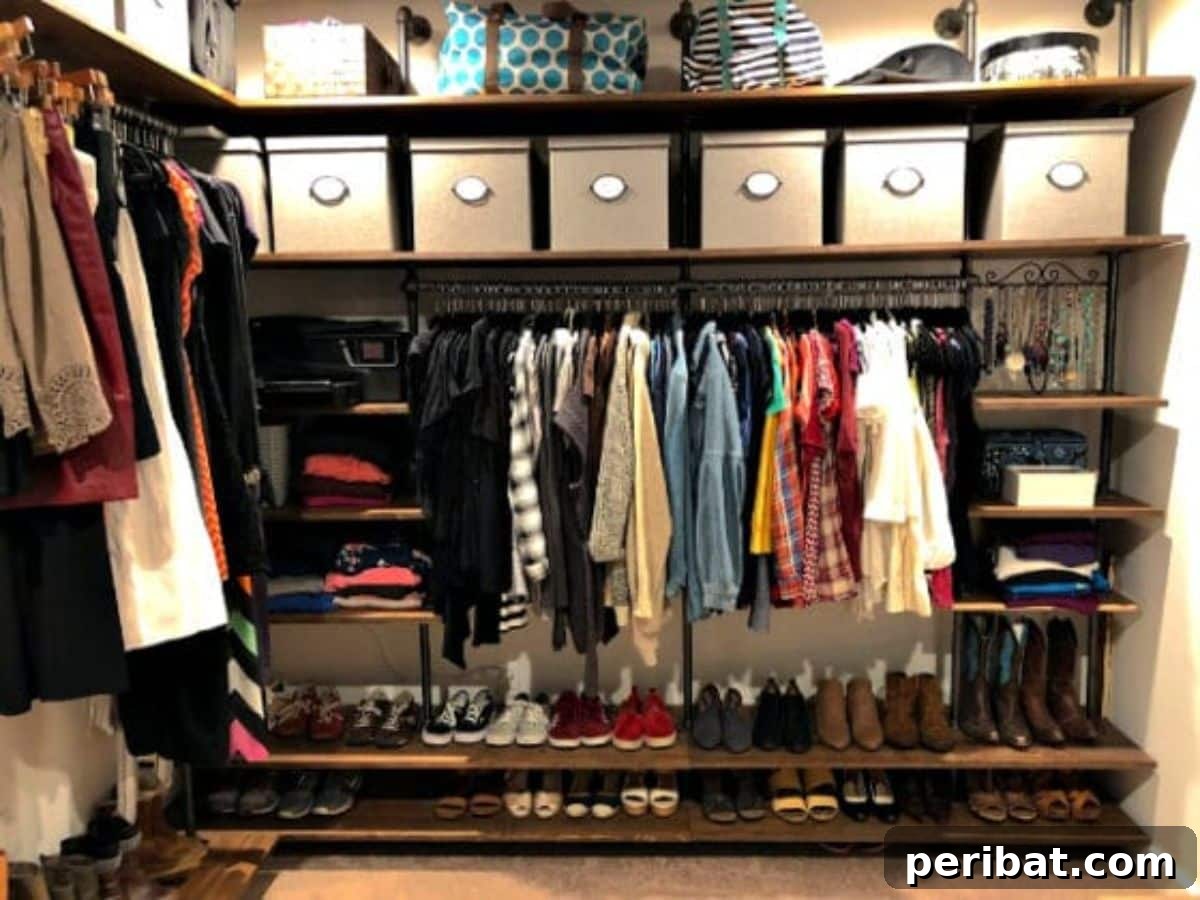 DIY Industrial Pipe Closet design