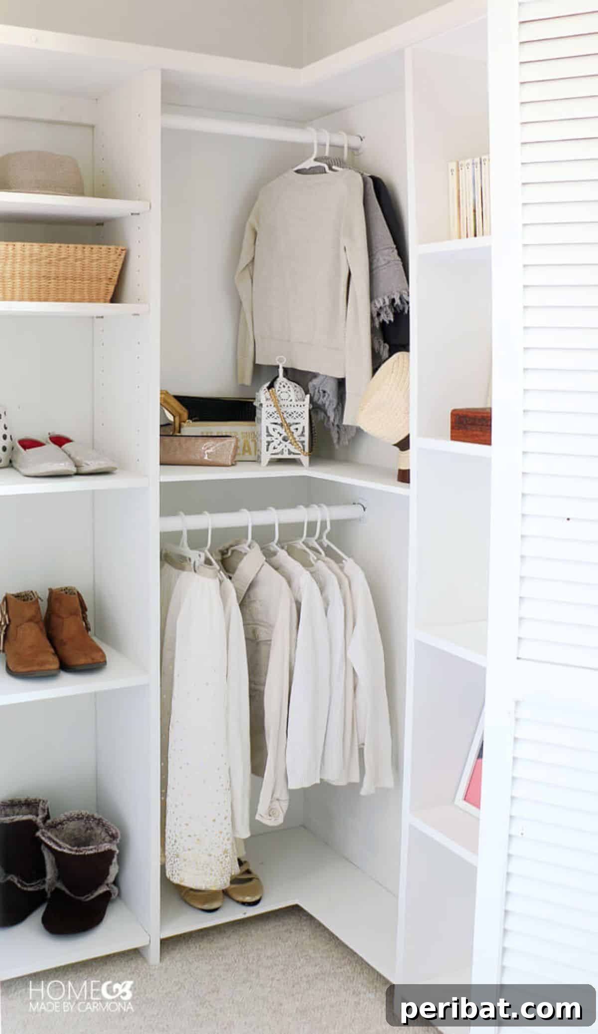 DIY Custom Closet Shelving for deep closet organization