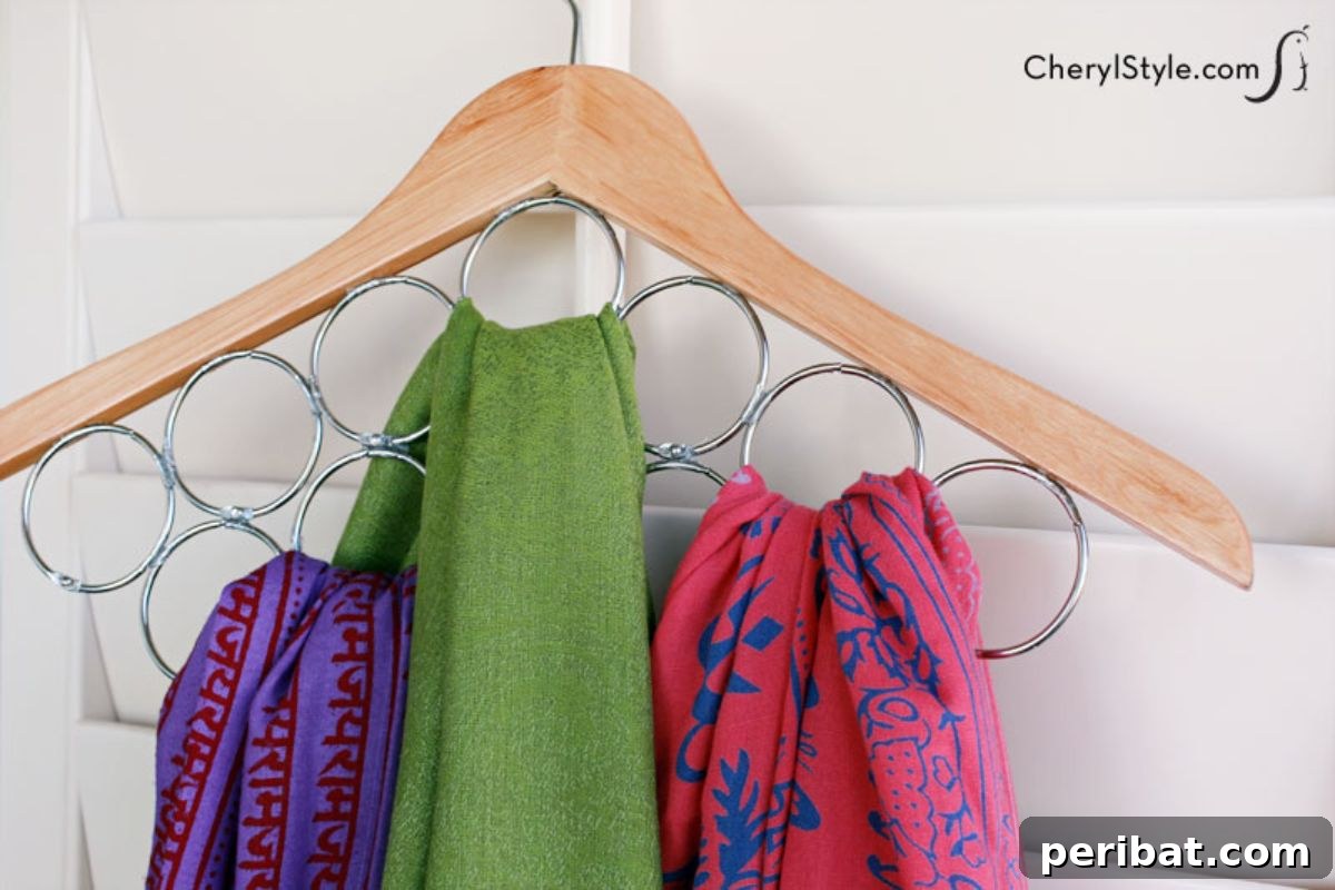 DIY Scarf Hanger with metal rings