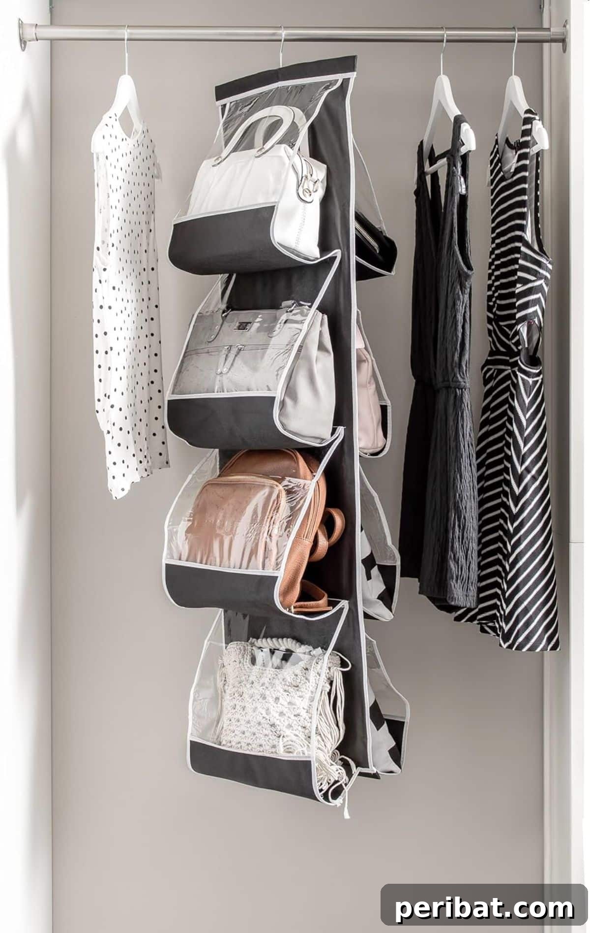 ZOBER Hanging Purse Organizer with roomy pouches