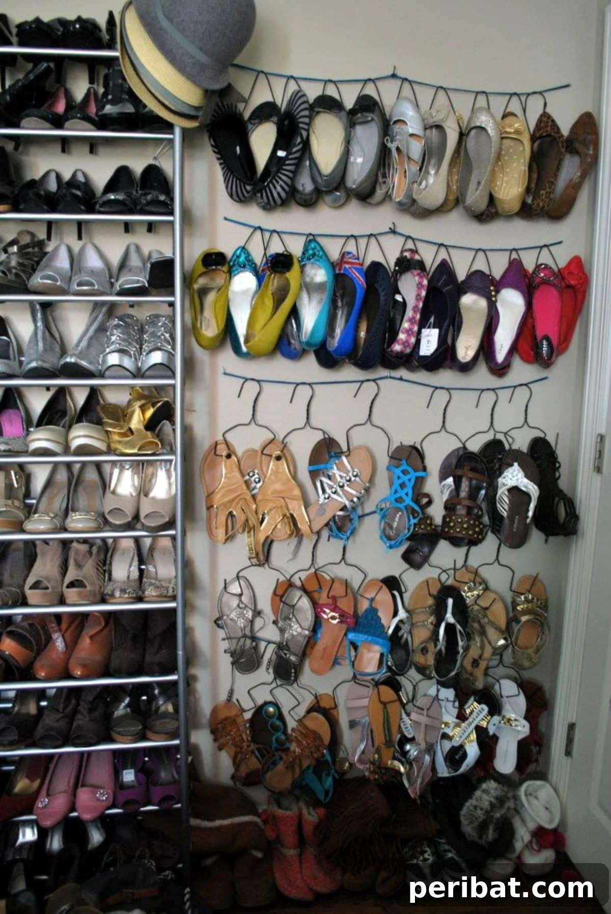 DIY Shoe Rack on the wall for walk-in closets