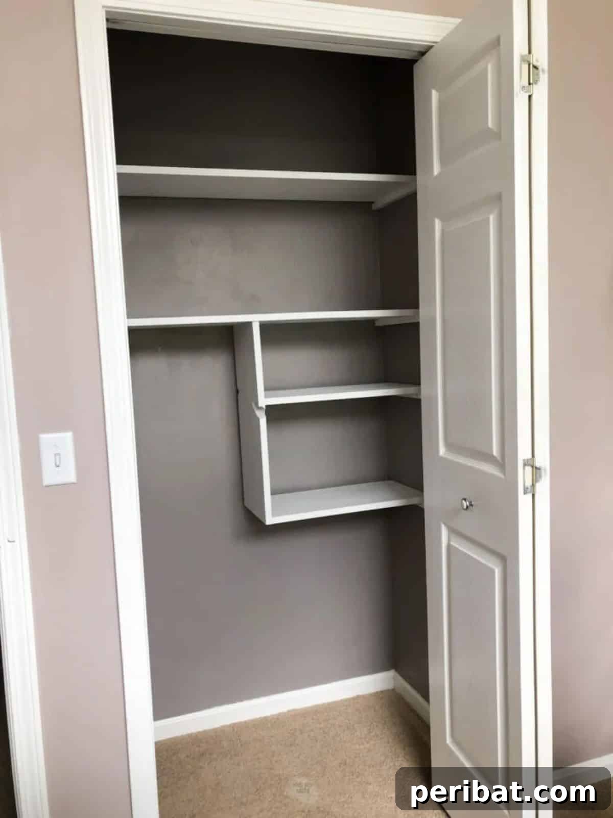 DIY Small Closet Shelving using floating shelves
