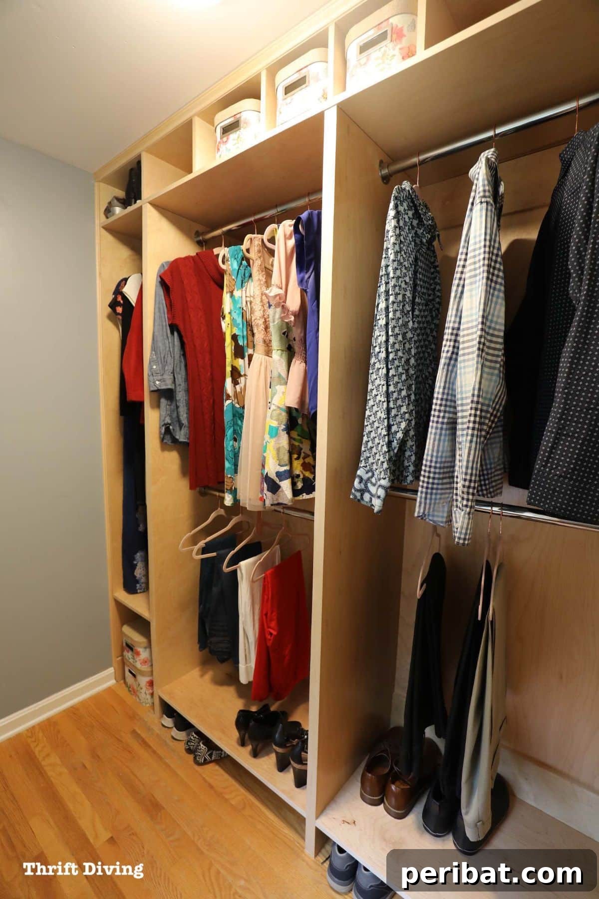 DIY Walk-in Closet Organizer built from scratch