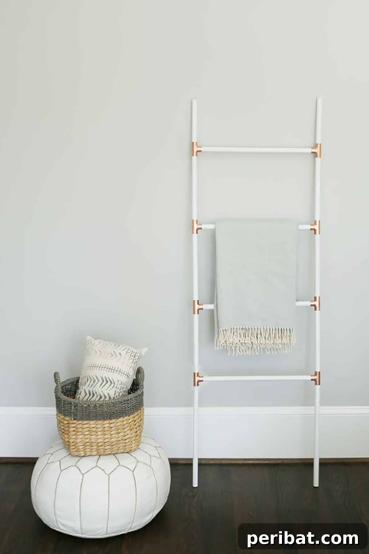 47 Stylish DIY Projects to Modernize Your Home 16 DIY Modern Blanket Ladder. Stylish storage for cozy throws.