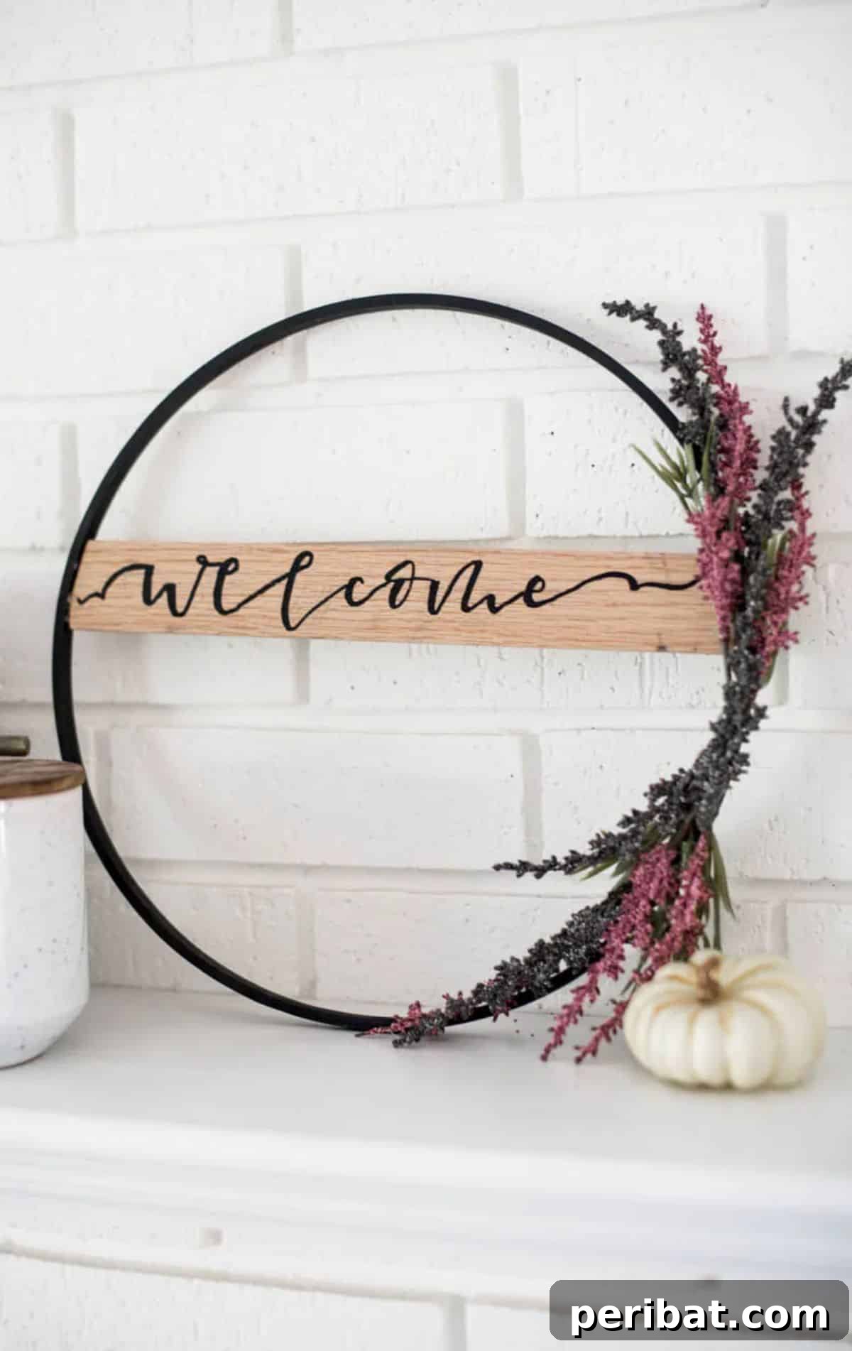 47 Stylish DIY Projects to Modernize Your Home 17 DIY Hoop Wreath. A modern take on a classic welcome.