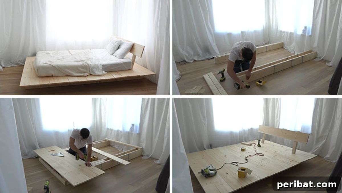 47 Stylish DIY Projects to Modernize Your Home 21 DIY Modern Platform Bed With Storage. A stylish and functional bedroom upgrade.
