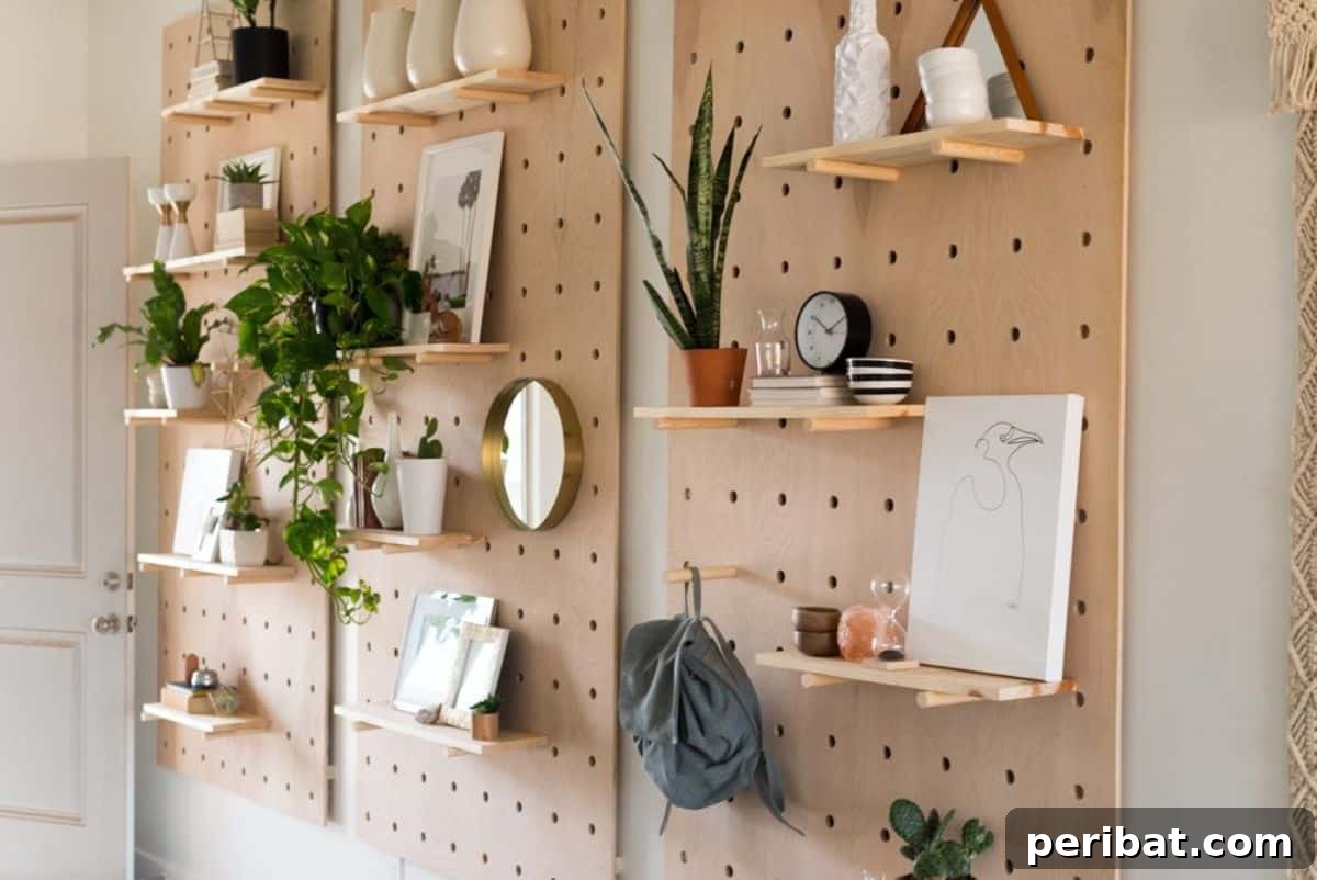 47 Stylish DIY Projects to Modernize Your Home 31 DIY Giant Wooden Peg Board. Versatile organization and wall decor.