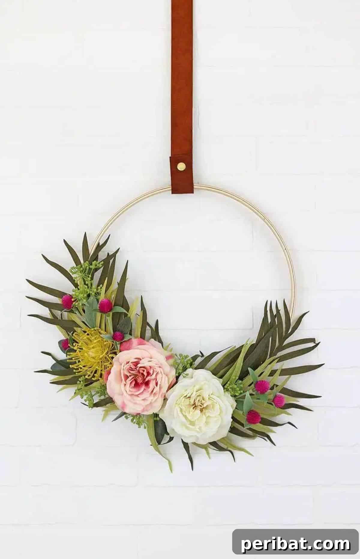 47 Stylish DIY Projects to Modernize Your Home 32 DIY Modern Spring Wreath. Fresh and trendy front door accent.