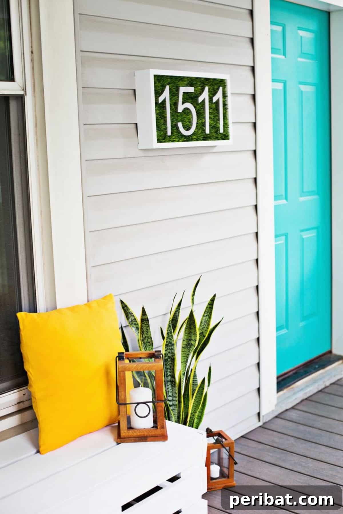 47 Stylish DIY Projects to Modernize Your Home 37 DIY Modern House Number With Faux Grass. Creative and visible home identification.