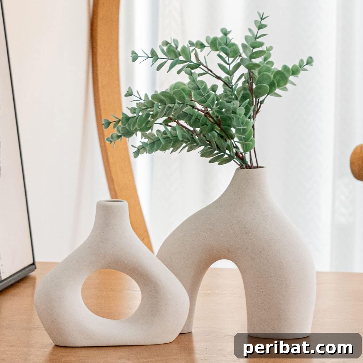 47 Stylish DIY Projects to Modernize Your Home 44 White Ceramic Vase Set of 2 for Modern Home Decor. Sculptural and elegant design.