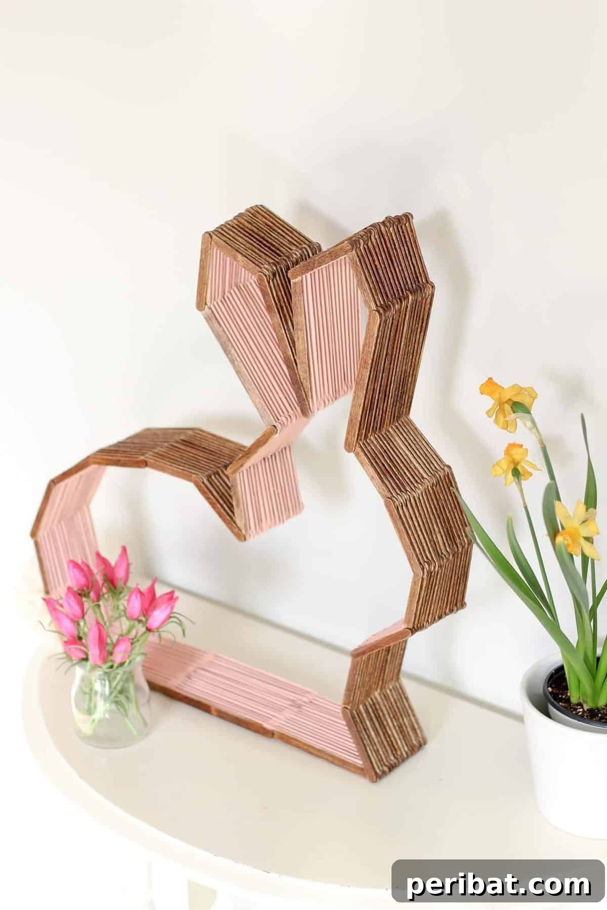47 Stylish DIY Projects to Modernize Your Home 48 DIY Modern Bunny Decor. Whimsical popsicle stick shelf for nurseries or Easter.