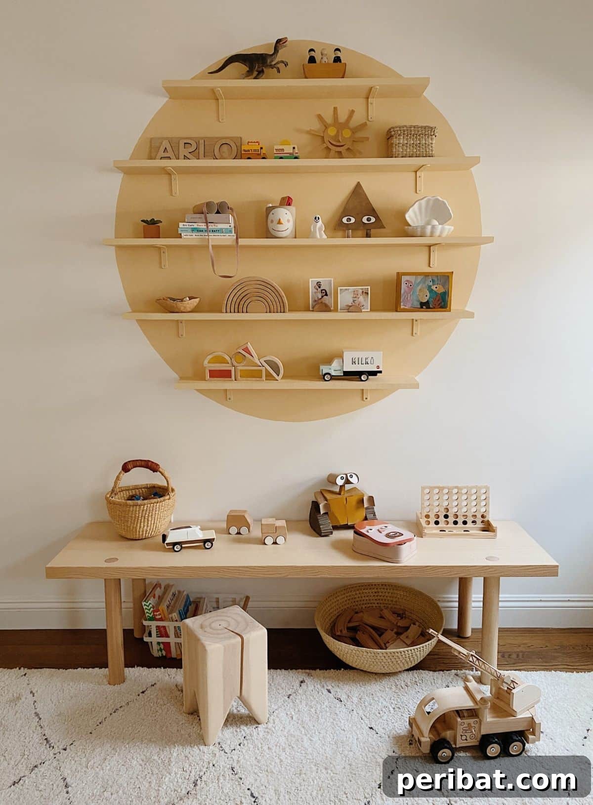 DIY Painted Circle Shelf