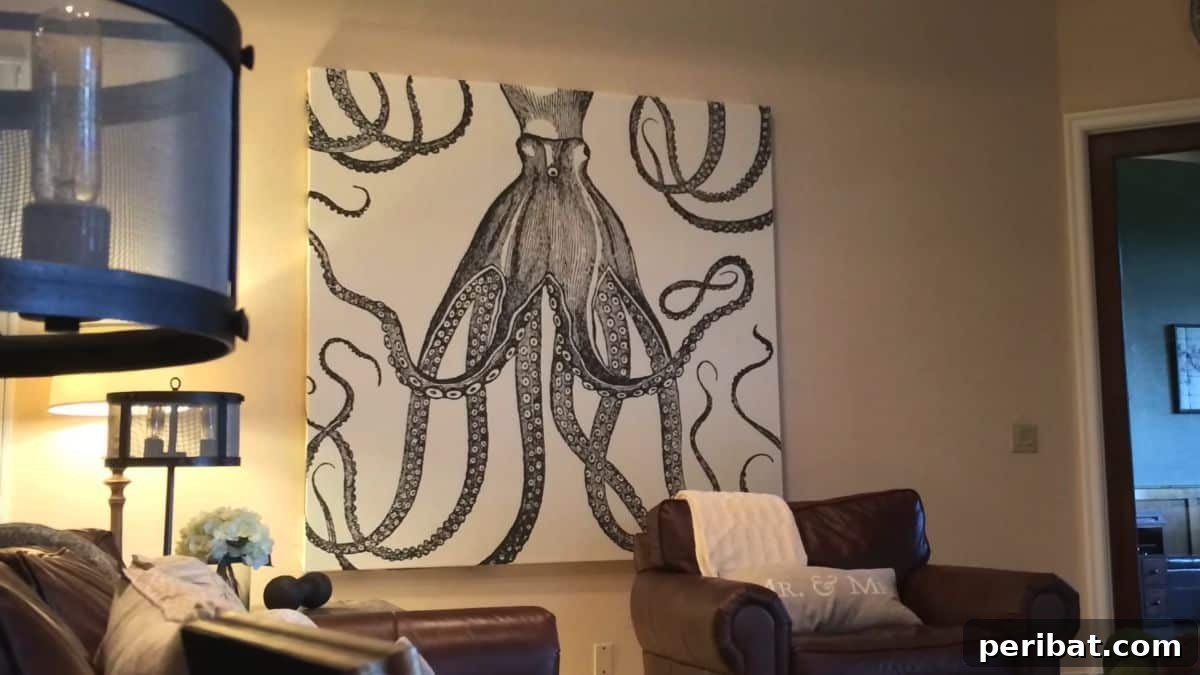 Shower Curtain into Beautiful DIY Wall Art