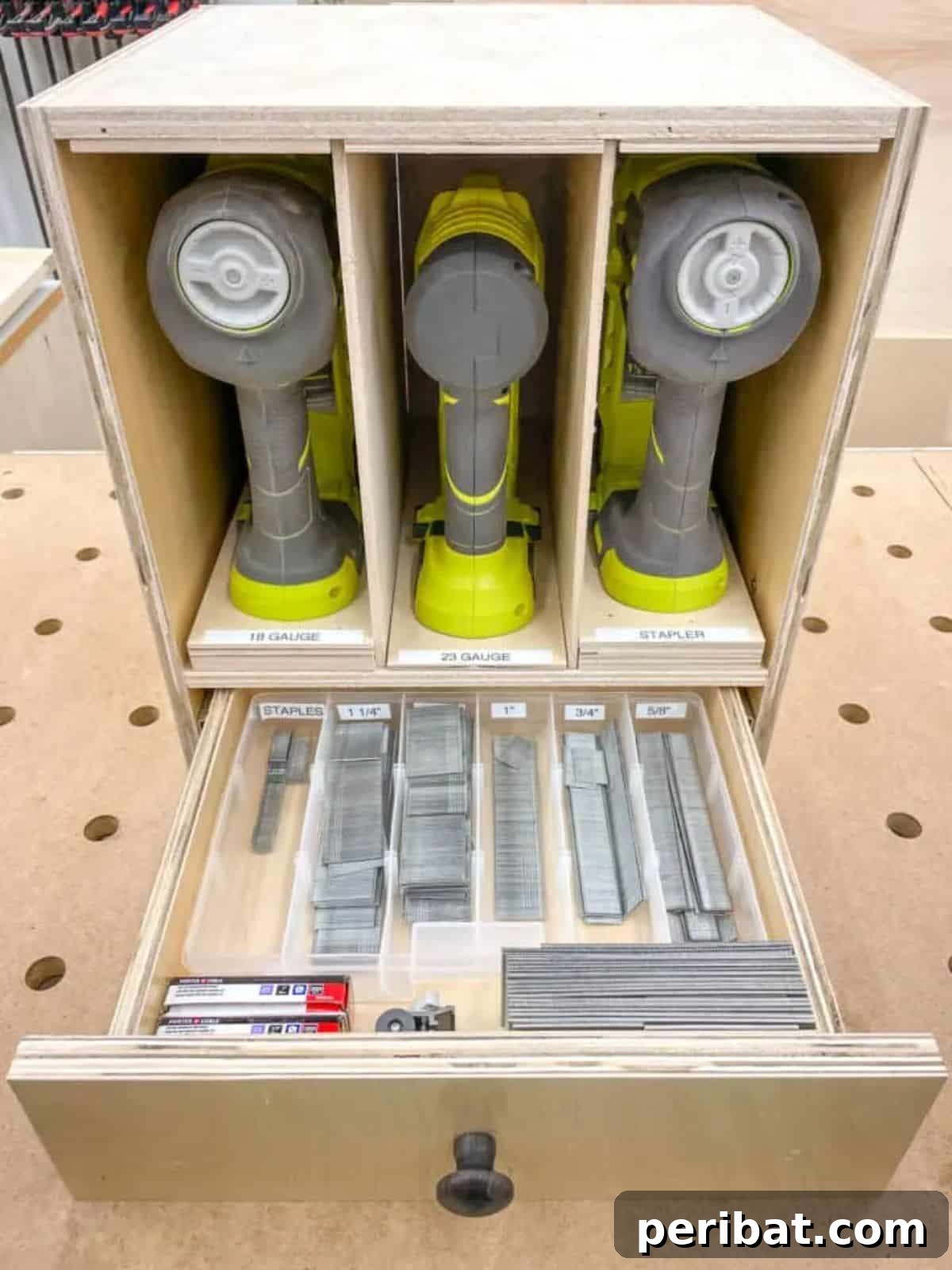 Custom Nail Gun Drawer for Organized Fasteners