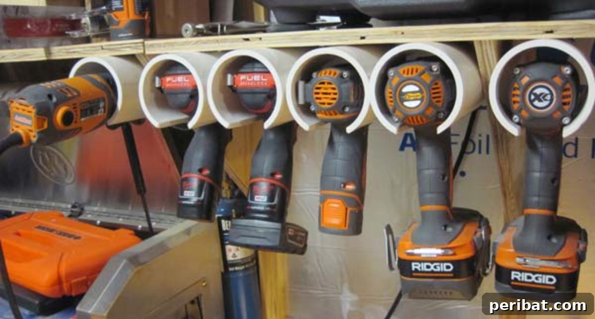 Simple PVC Pipe Drill Bit Storage Solution