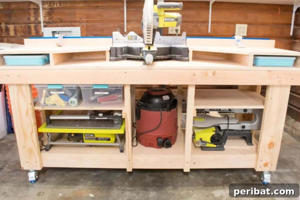 Affordable 2x4 Workbench with Integrated Storage
