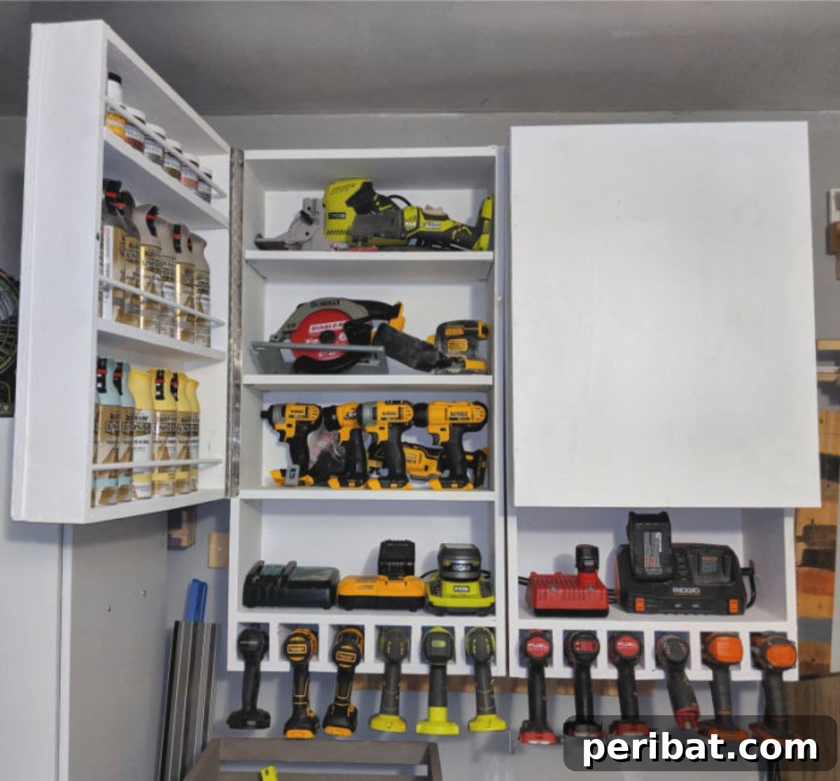 Tool Storage Cabinet with Integrated Charging Station