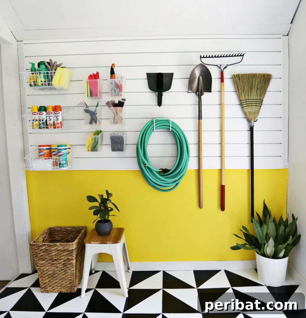 Creative Wall-Mounted Storage with Containers and Baskets