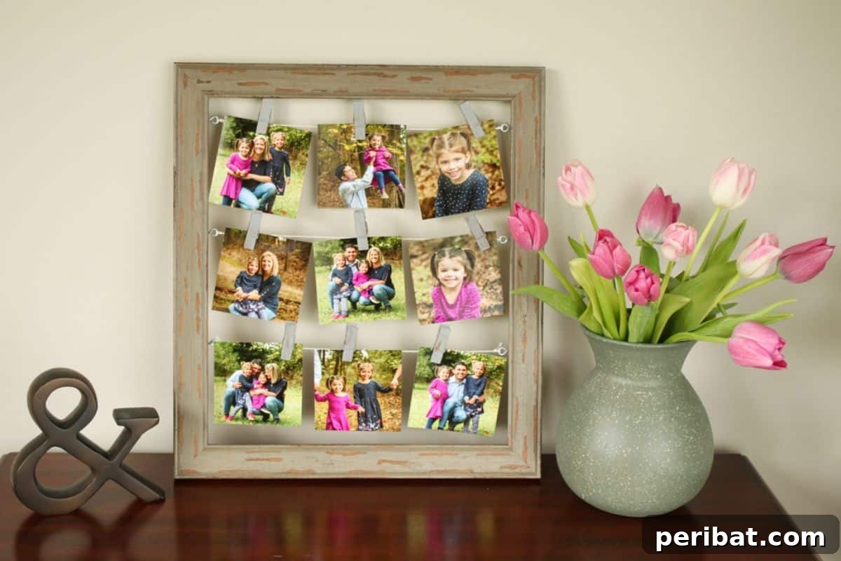 26 Inspiring DIY Photo Collage Ideas & Creations 14 Framed Clothespin