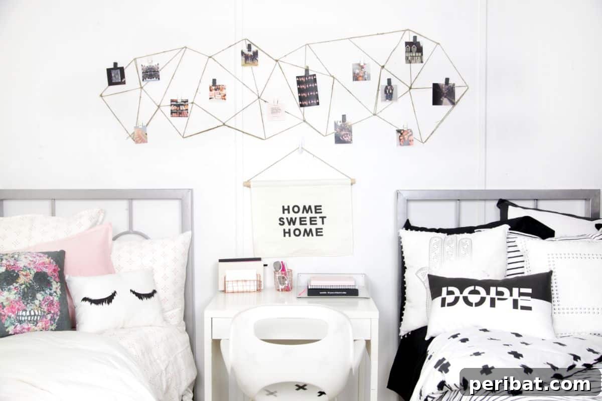 26 Inspiring DIY Photo Collage Ideas & Creations 23 Geometric String Collage Display