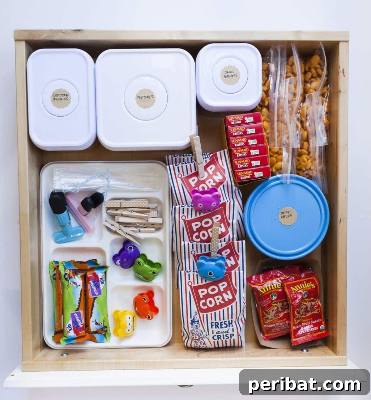 Organized Grab-and-Go Snack Section in Pantry