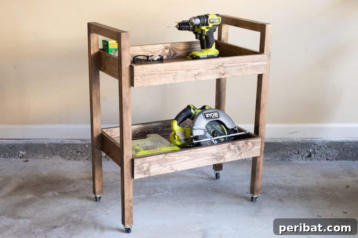 Versatile DIY Rolling Utility Cart for Pantry Storage