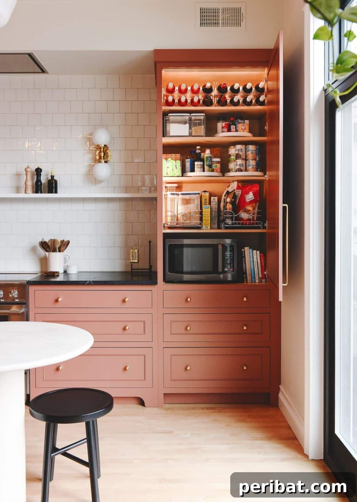 Bright Overhead Lighting in Pantry Storage