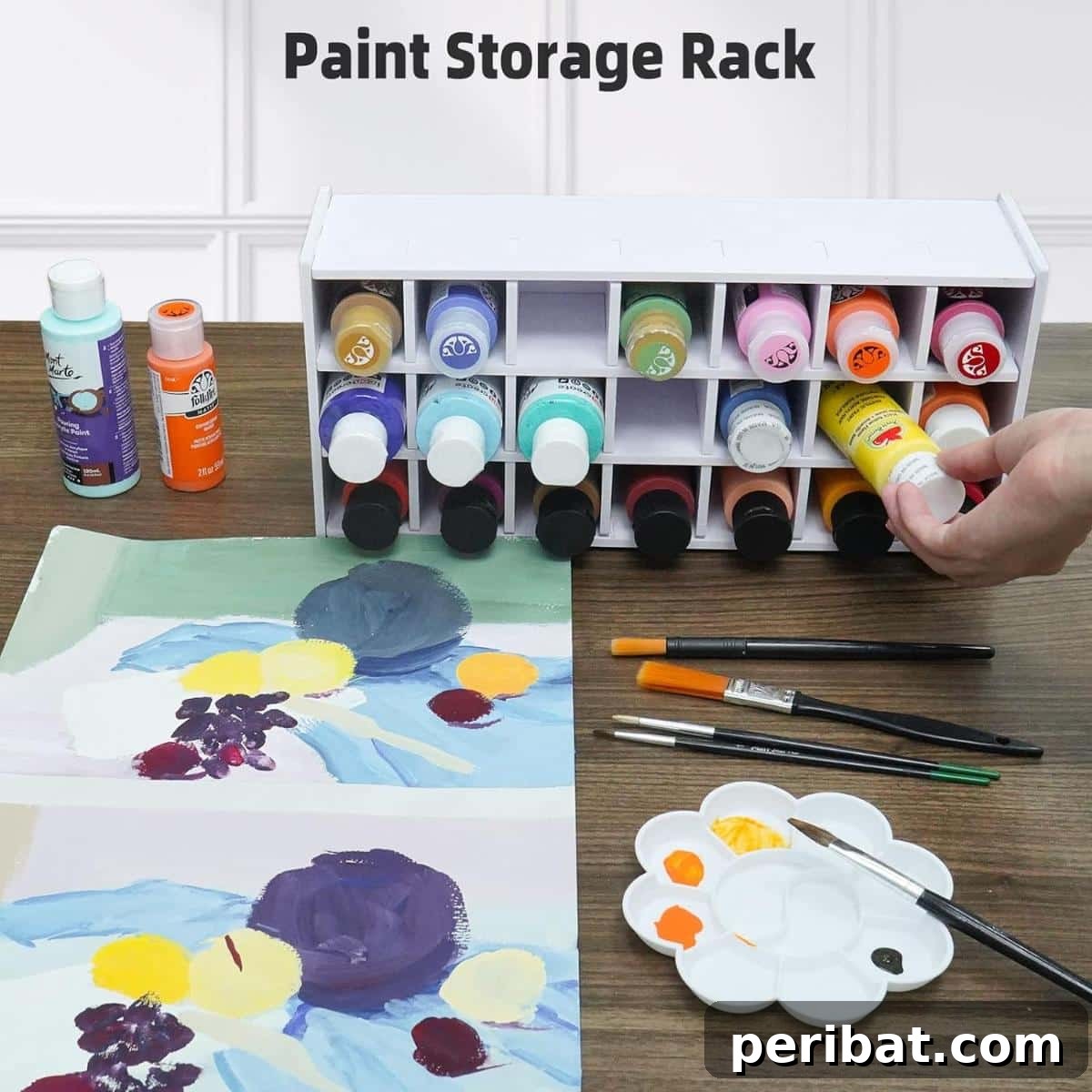 35 Ultimate Paint Storage DIY Ideas and Top-Rated Products 16 21-Compartment Wooden Oil Paint Tube Storage