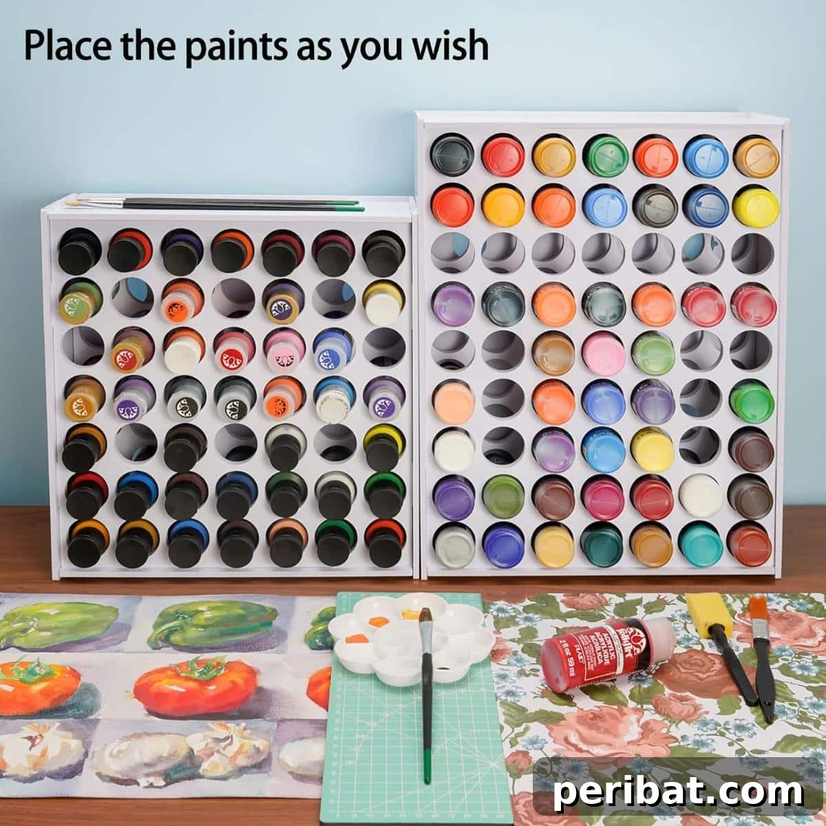 35 Ultimate Paint Storage DIY Ideas and Top-Rated Products 31 49-Hole Vertical Paint Rack