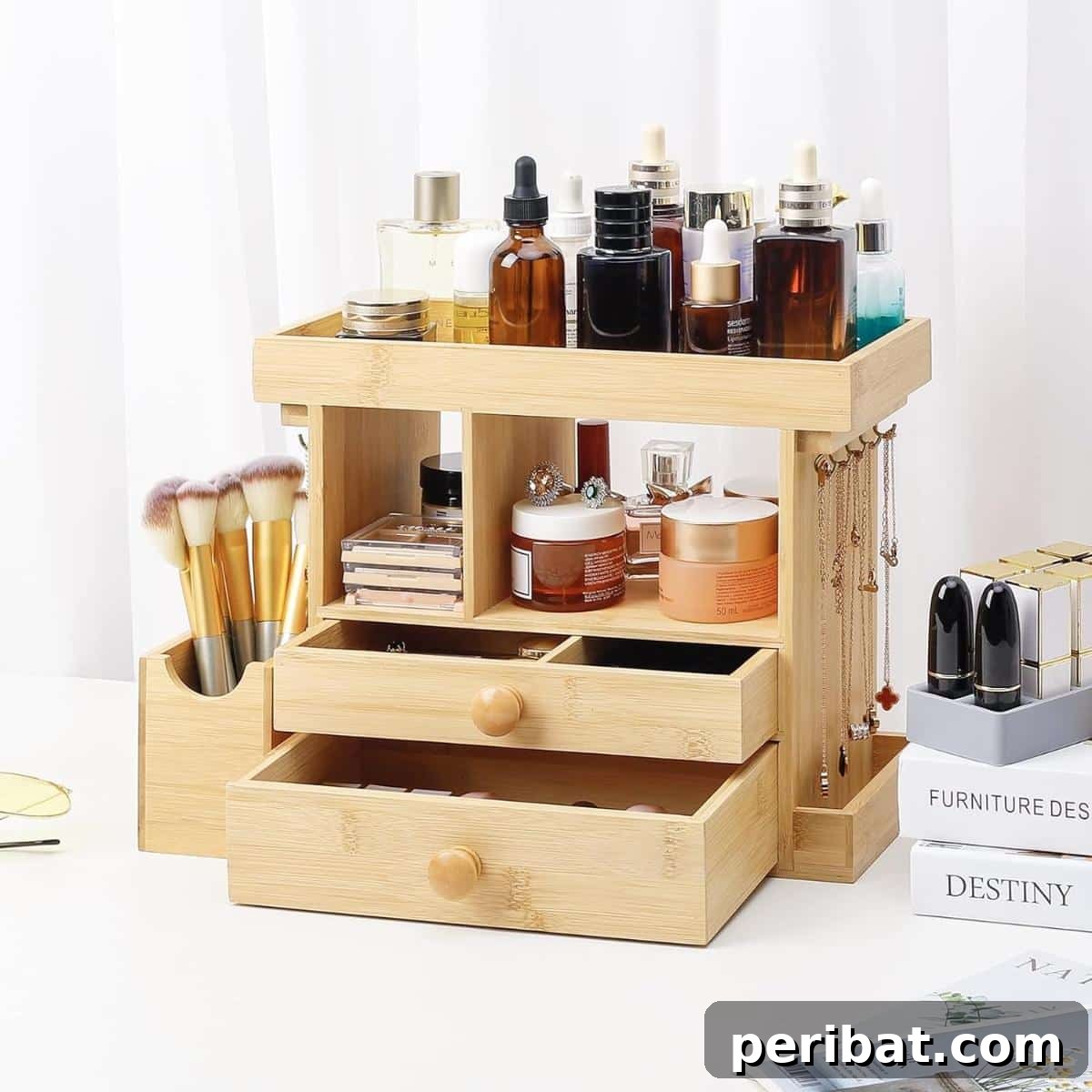 50 Smart Makeup Organization Ideas: DIY Projects & Best Products 15 Bamboo Makeup Organizer