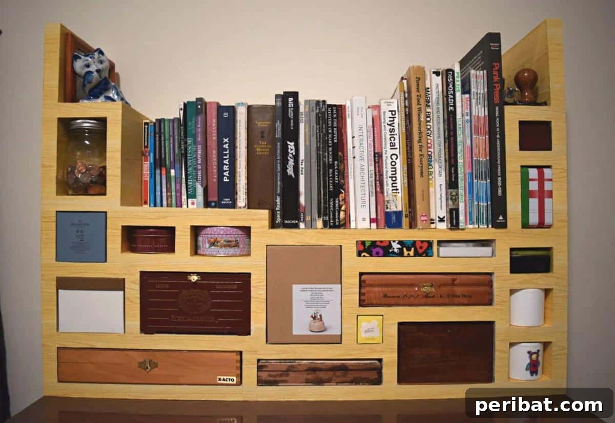 50 Smart Makeup Organization Ideas: DIY Projects & Best Products 22 A Faux Wood Organizer Made From Cardboard