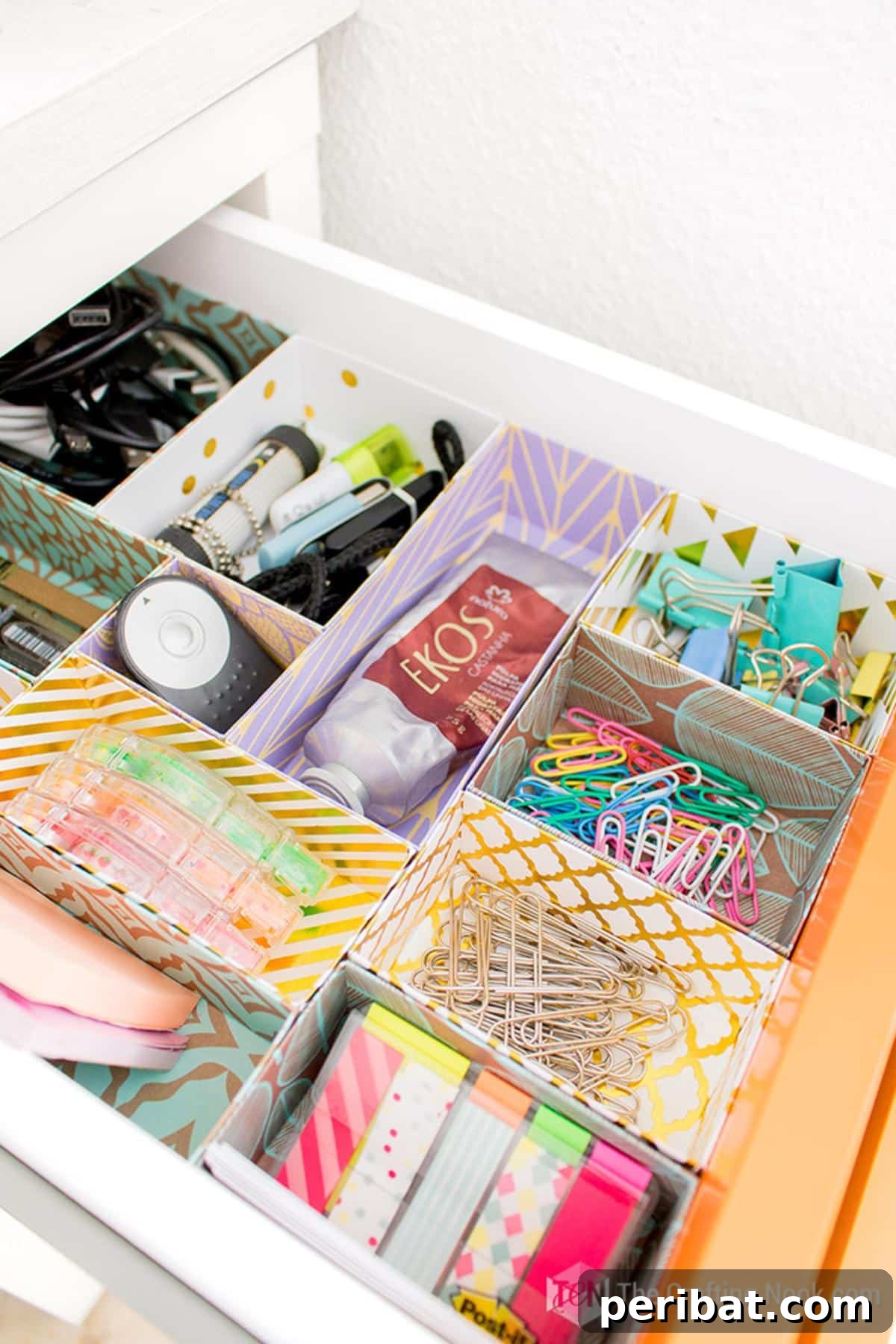 50 Smart Makeup Organization Ideas: DIY Projects & Best Products 34 Scrapbook Paper Makeup Organizer