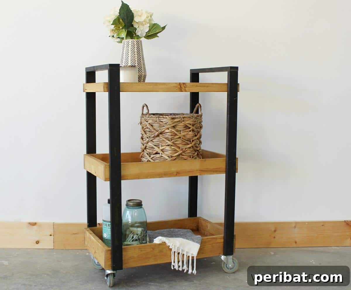 50 Smart Makeup Organization Ideas: DIY Projects & Best Products 5 DIY Wooden Rolling Cart