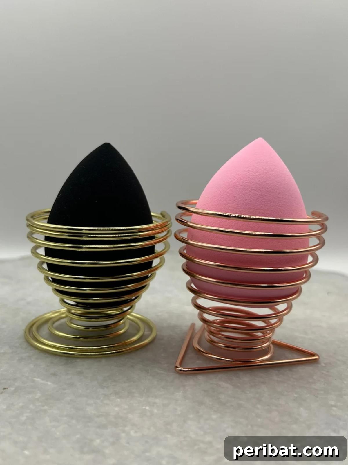 50 Smart Makeup Organization Ideas: DIY Projects & Best Products 41 Rose Gold Makeup Sponge Holder