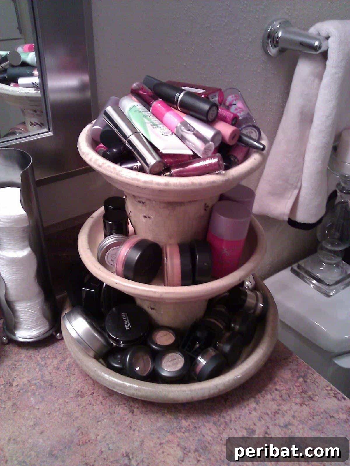 50 Smart Makeup Organization Ideas: DIY Projects & Best Products 6 Makeup Holder from Planters
