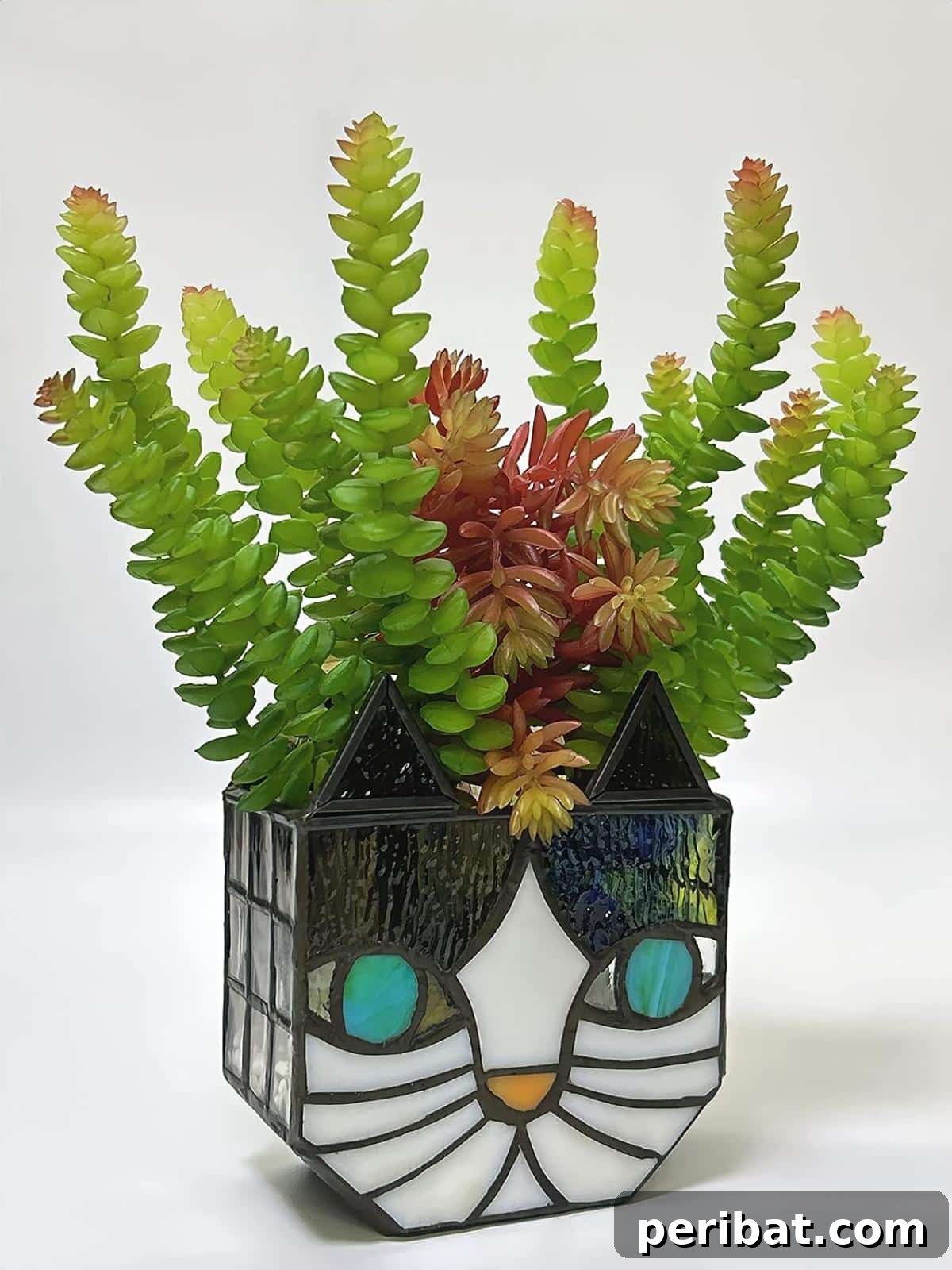 50 Plant Display Ideas: DIY Projects and Product Picks 17 Adorable cat-themed stained glass flower pots, perfect for succulents