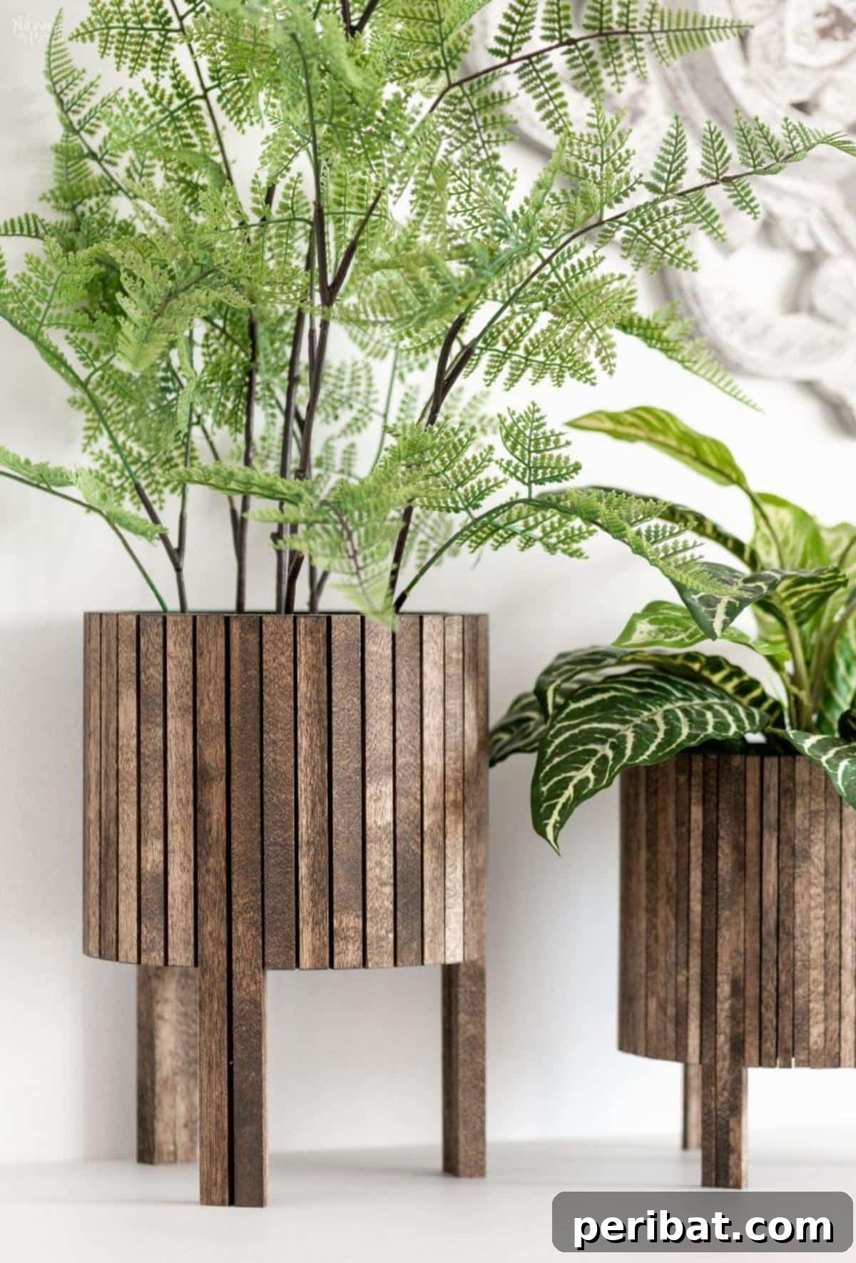 50 Plant Display Ideas: DIY Projects and Product Picks 24 Elegant DIY wood dowel planter with a contemporary design