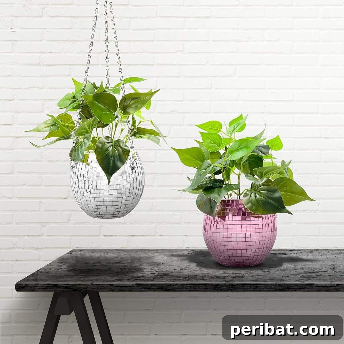 50 Plant Display Ideas: DIY Projects and Product Picks 27 Glittering self-watering disco ball vase for bohemian decor