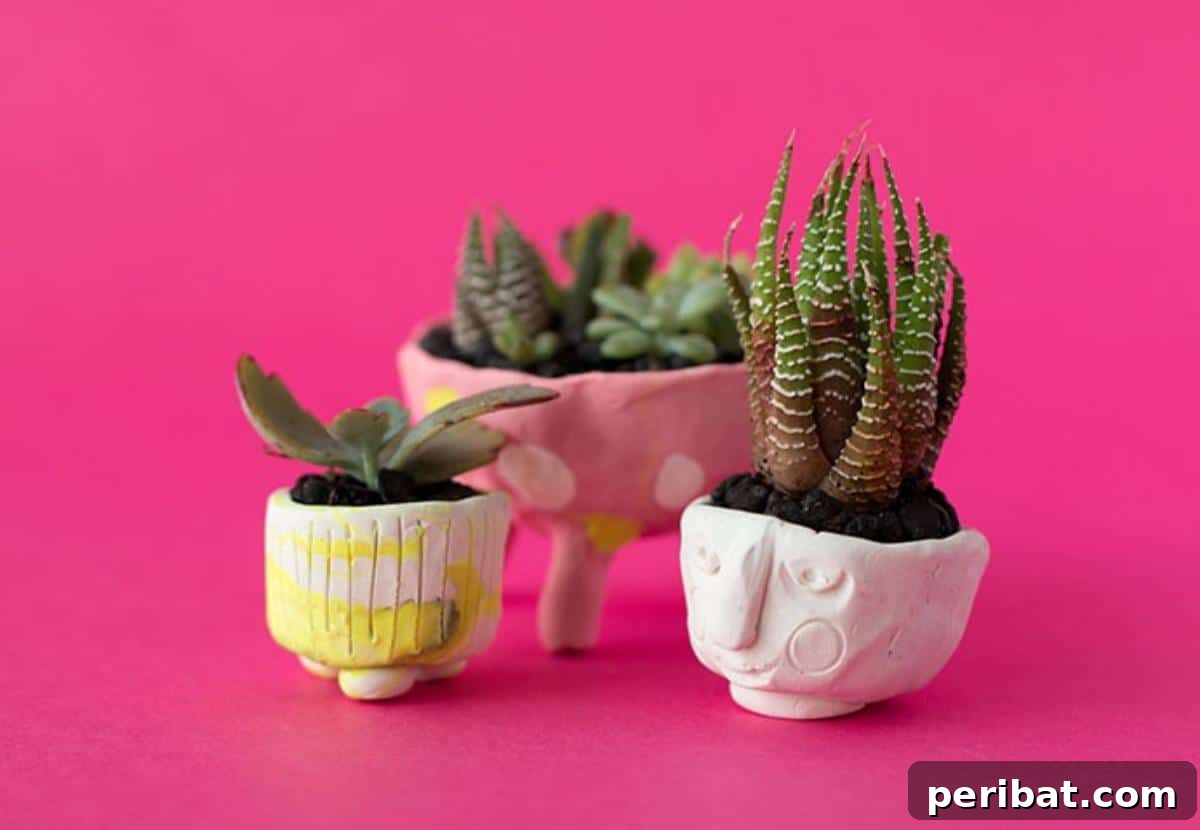 50 Plant Display Ideas: DIY Projects and Product Picks 45 Colorful polymer clay mini planters with unique shapes