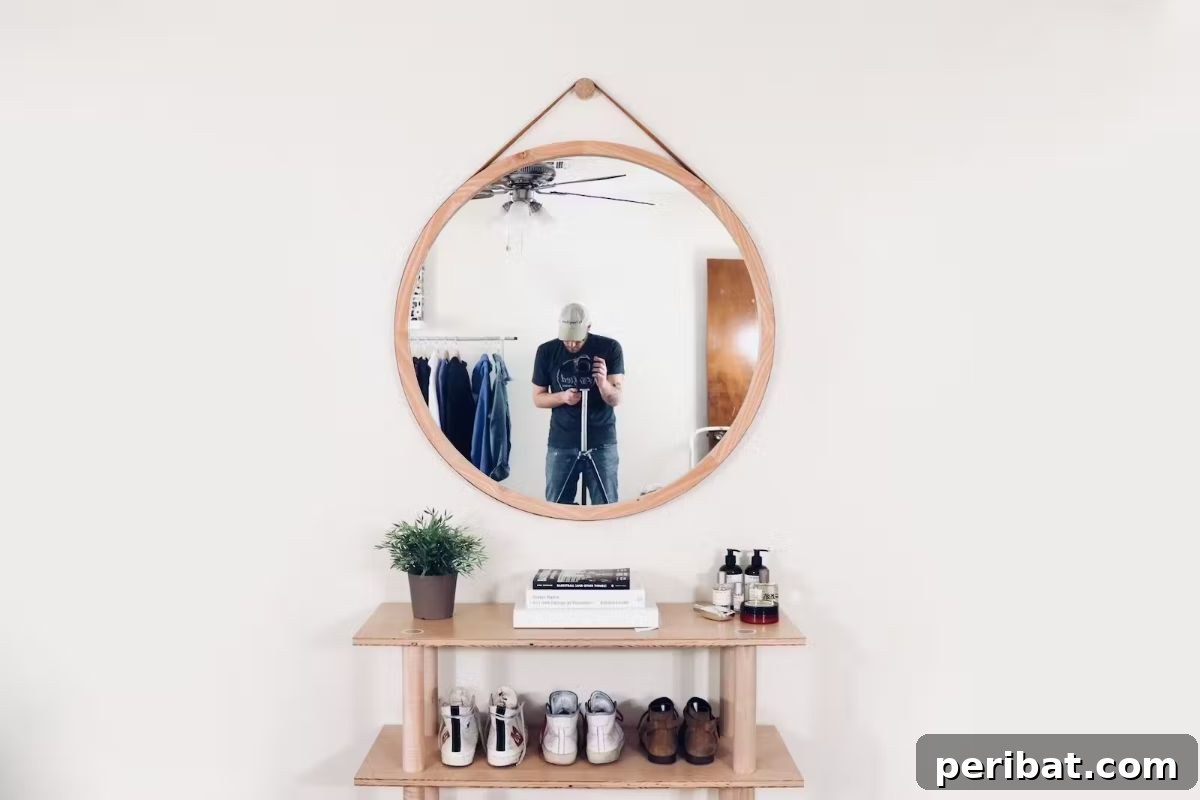 Simplify Your Space: 50 Minimalist Room Decor DIYs & Picks 28 DIY Minimalist Round Wall Mirror