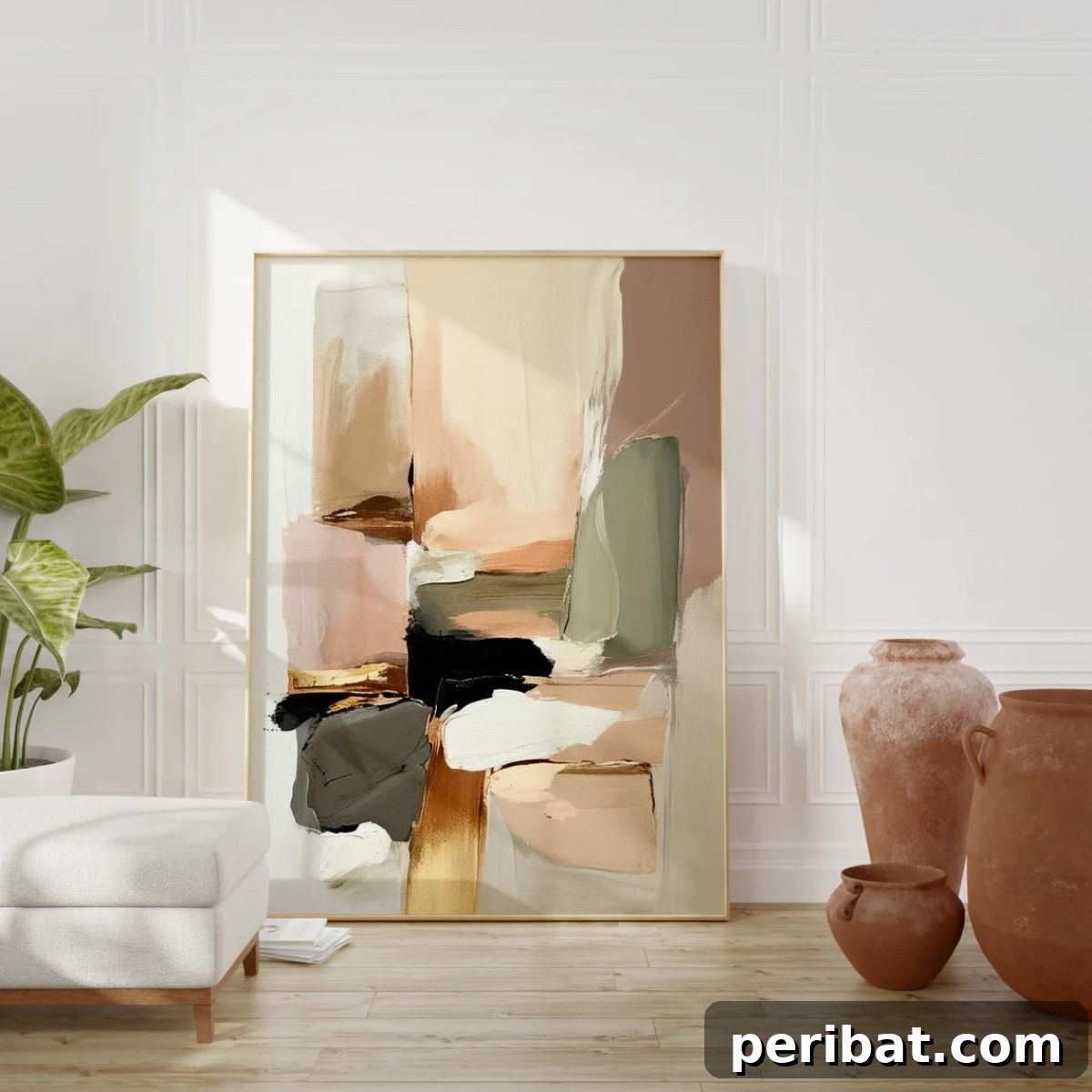 Simplify Your Space: 50 Minimalist Room Decor DIYs & Picks 45 Blush Pink Gold Modern Minimalist Wall Art