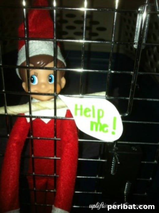 60 Whimsical Elf on the Shelf Display Ideas 13 Jail Bird…or Elf