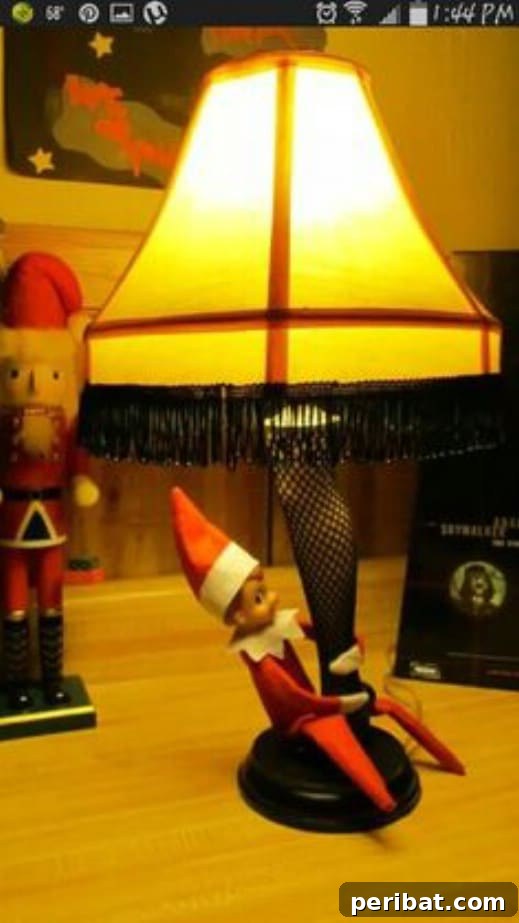 60 Whimsical Elf on the Shelf Display Ideas 20 Leg Lamp