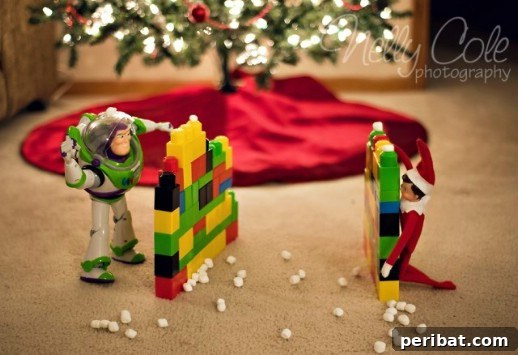 60 Whimsical Elf on the Shelf Display Ideas 21 Snowball Fight