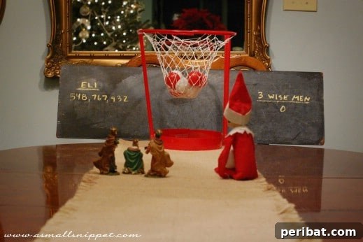 60 Whimsical Elf on the Shelf Display Ideas 23 Shoot Some Hoops