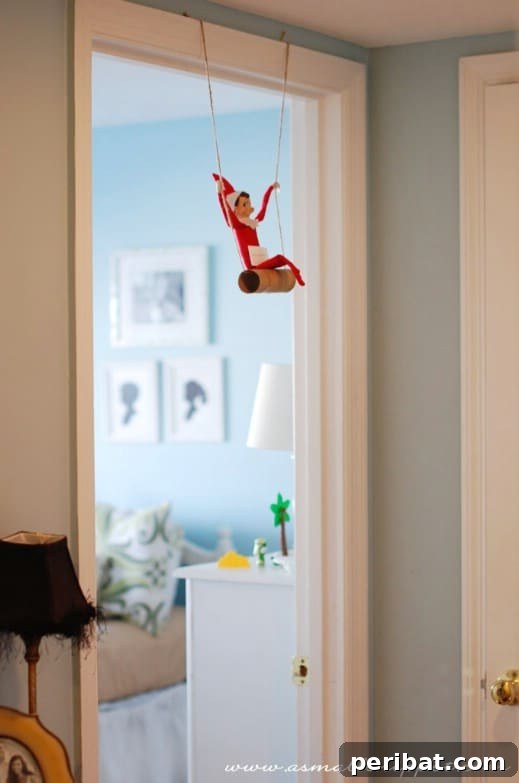60 Whimsical Elf on the Shelf Display Ideas 26 Swinger Elf